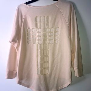 Light pink cross cutout shirt